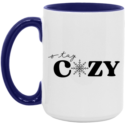 Stay Cozy Snowflake ceramic coffee mug, product photo 6
