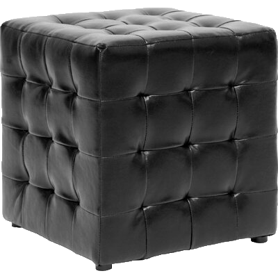 Stylish Black Tufted Faux Leather Ottoman Pouffe - Versatile Square Footrest & Extra Seating for Home