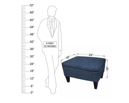 Solid Wooden Frame With Storage Ottoman -