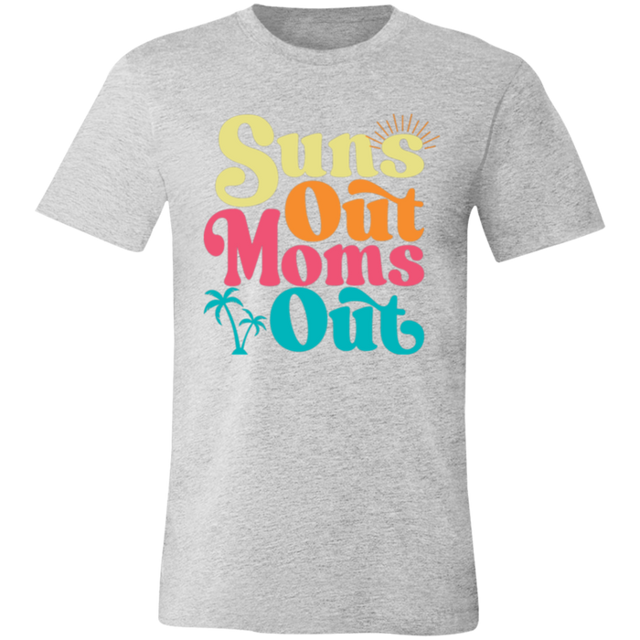 Suns Out Moms Out graphic t-shirt in Athletic Heather