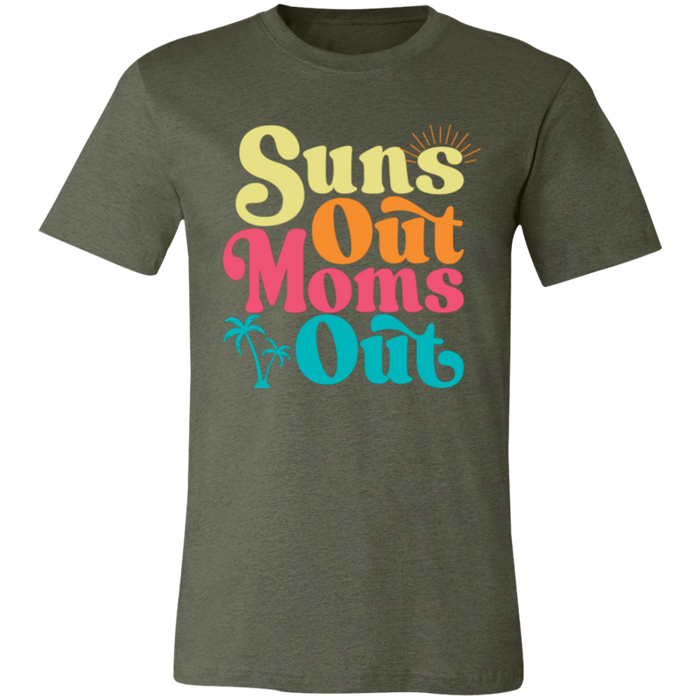 Suns Out Moms Out graphic t-shirt in Heather Military Green