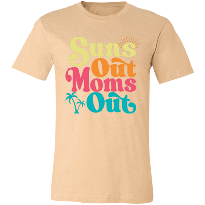 Suns Out Moms Out graphic t-shirt in Heather Sand Dune