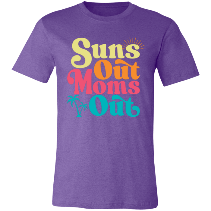 Suns Out Moms Out graphic t-shirt in Heather Team Purple