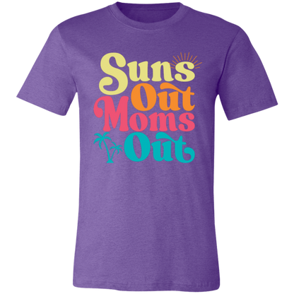 Suns Out Moms Out graphic t-shirt in Heather Team Purple