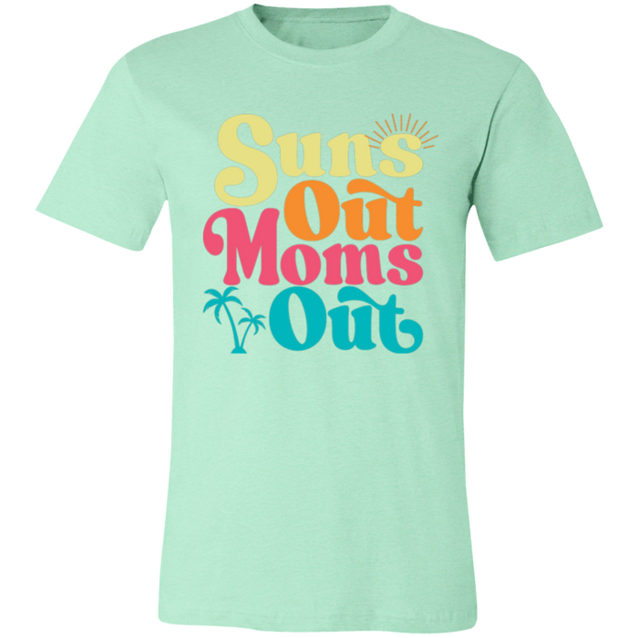 Suns Out Moms Out graphic t-shirt in Heather Mint