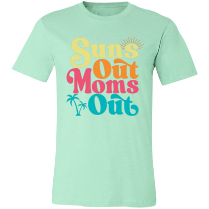 Suns Out Moms Out graphic t-shirt in Heather Mint