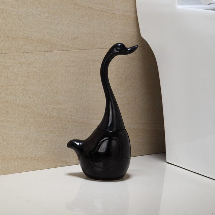 Gadget Gerbil Toilet brush set ceramic base plastic handle Creative Swan sculpt bathroom toiletries toilet brush