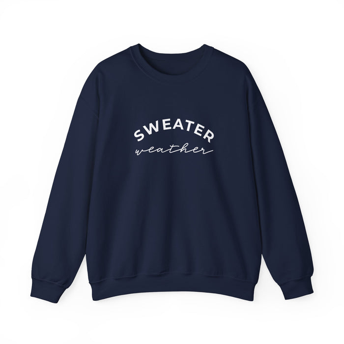 Sweater Weather crewneck sweatshirt in Navy