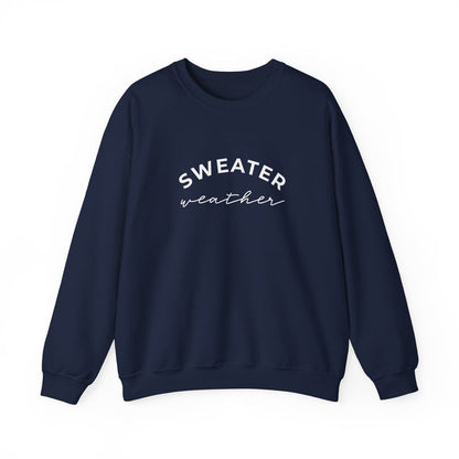 Sweater Weather crewneck sweatshirt in Navy