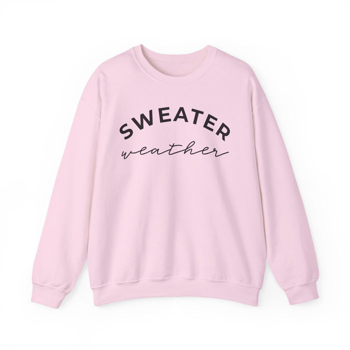 Sweater Weather crewneck sweatshirt in Light Pink