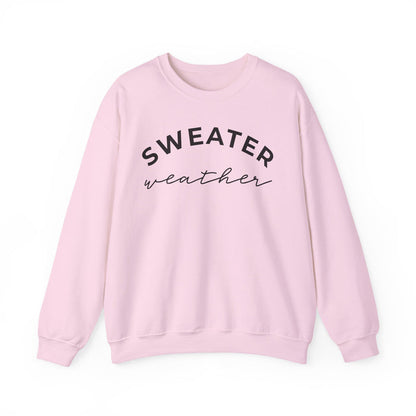 Sweater Weather crewneck sweatshirt in Light Pink