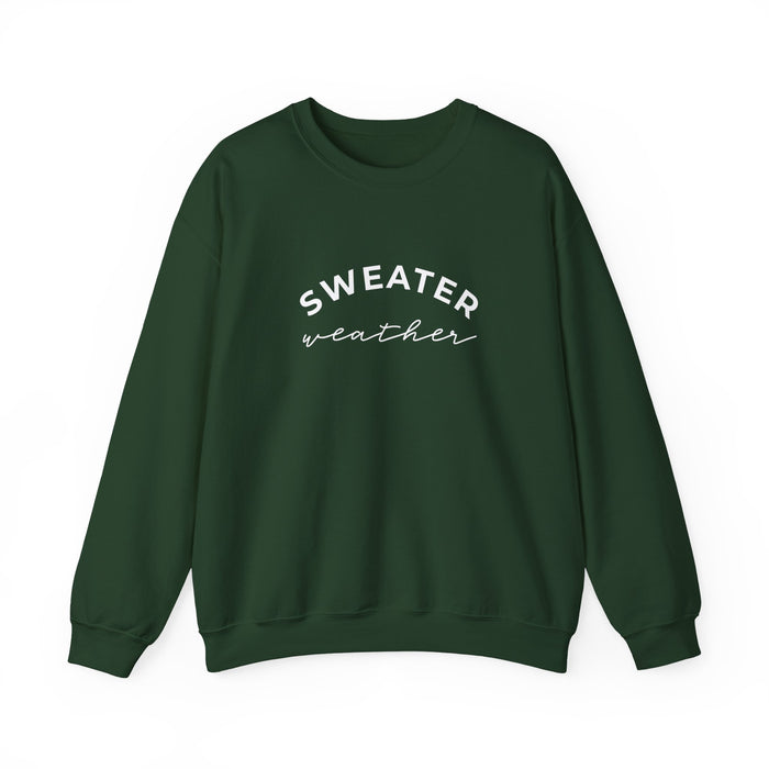 Sweater Weather crewneck sweatshirt in Forest Green