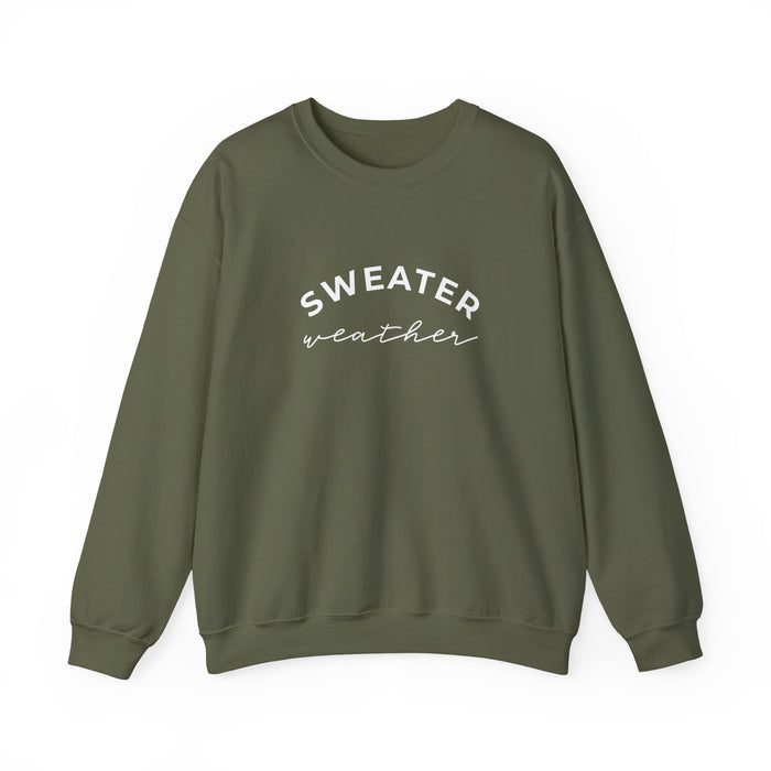 Sweater Weather crewneck sweatshirt in Military Green
