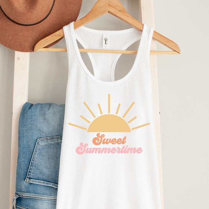 Sweet Summertime graphic tank top in Vintage Black