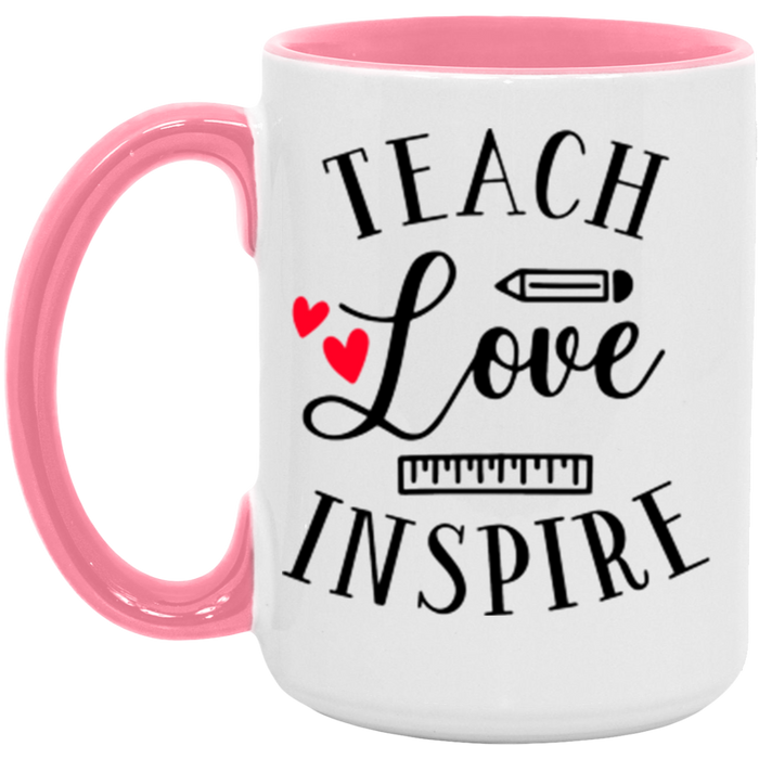Teach Love Inspire ceramic coffee mug, product photo 6