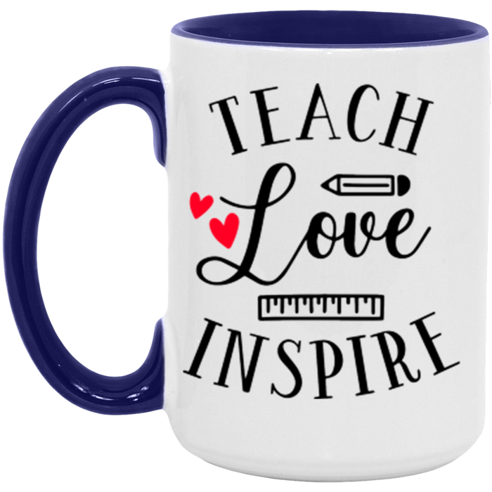 Teach Love Inspire ceramic coffee mug, product photo 7