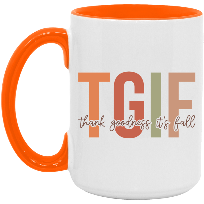 TGIF Thank Goodness It's Fall ceramic coffee mug