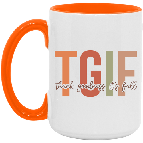TGIF Thank Goodness It's Fall ceramic coffee mug