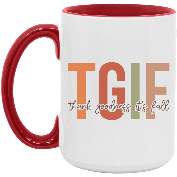 TGIF Thank Goodness It's Fall ceramic coffee mug, product photo 2