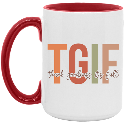TGIF Thank Goodness It's Fall ceramic coffee mug, product photo 2