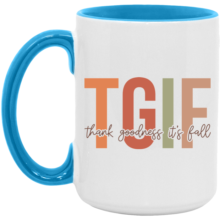 TGIF Thank Goodness It's Fall ceramic coffee mug, product photo 3