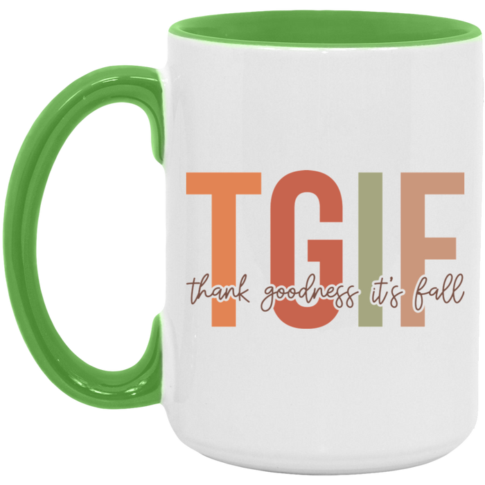 TGIF Thank Goodness It's Fall ceramic coffee mug, product photo 4