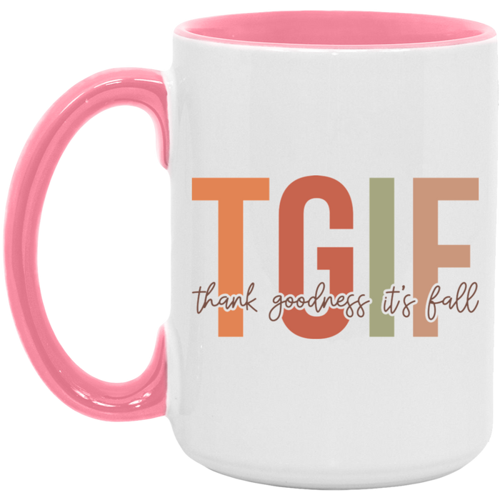 TGIF Thank Goodness It's Fall ceramic coffee mug, product photo 5