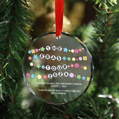 The Eras Tour Glass Ornament, Christmas Gifts For Swifties
