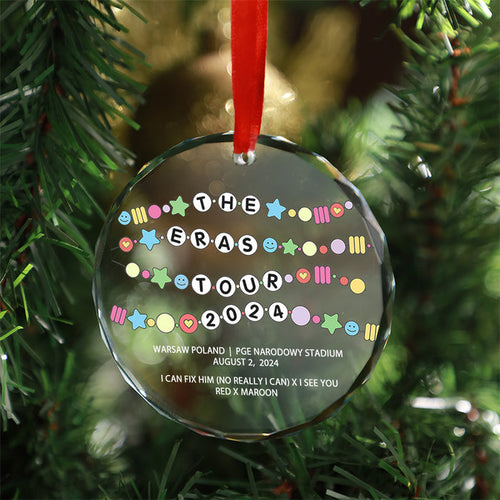 The Eras Tour Glass Ornament, Christmas Gifts For Swifties