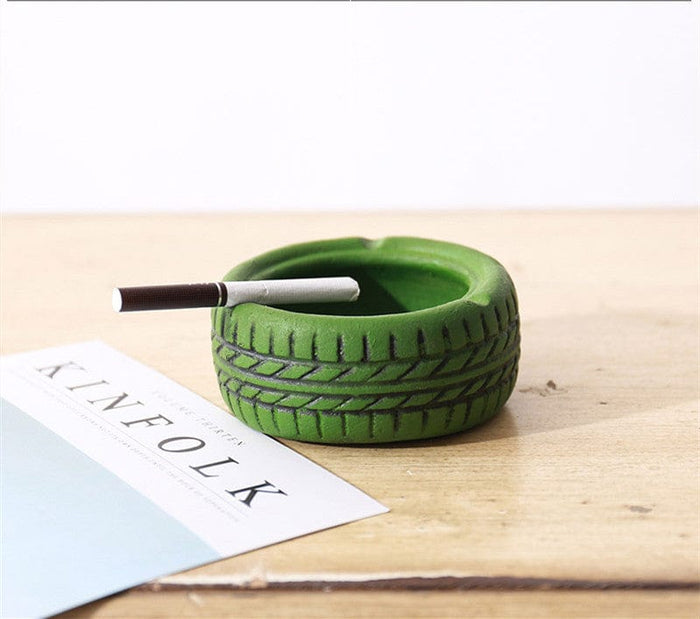 Gadget Gerbil Green Tire Shaped Ashtray
