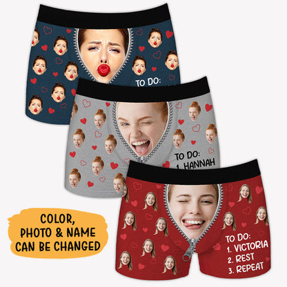 To Do List Boxer Briefs, Personalized Boxer, Gift For Him, Custom Photo