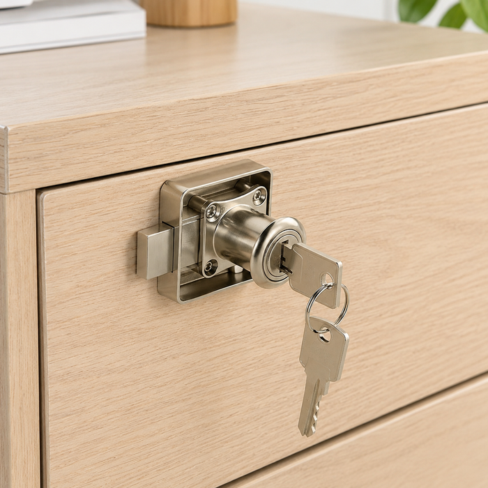 Ultra-Secure Furniture Lock – Heavy Duty Zinc Alloy Lock for Desks, Cupboards, and Wardrobes