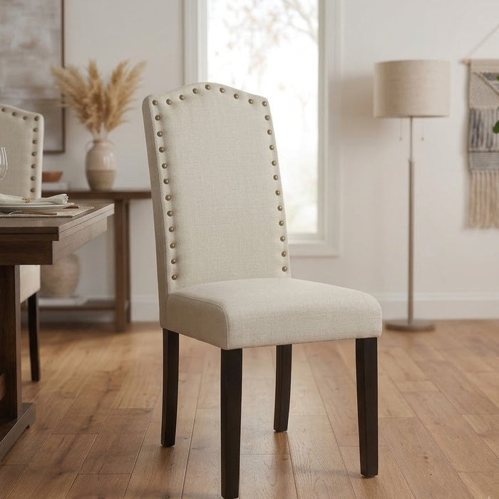Upholstered Dining Chair with Nailhead Trim - Elegant Home Kitchen & Dining Room Furniture
