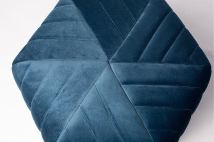 Velvet Round Ottoman with Channel Tufting - Plush Footrest & Seat for Living Room, Bedroom