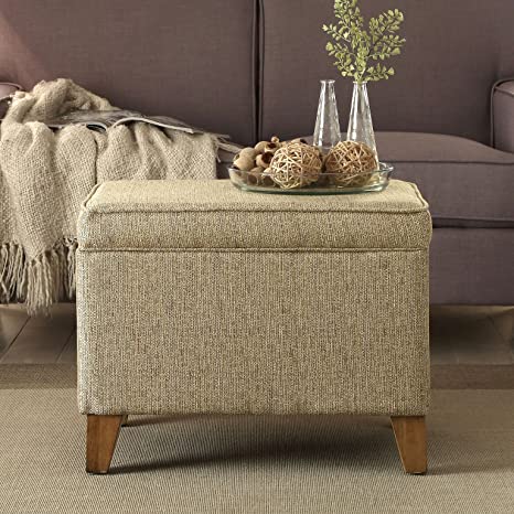 Versatile Storage Pouffe with Stylish Fabric Footrest Extra Seating for Living Room