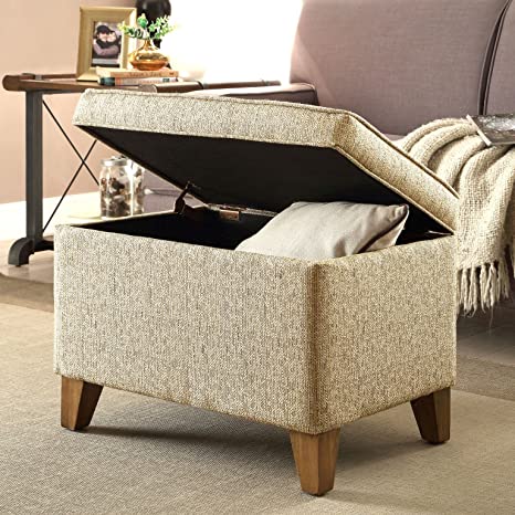 Versatile Storage Pouffe with Stylish Fabric Footrest Extra Seating for Living Room