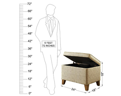Versatile Storage Pouffe with Stylish Fabric Footrest Extra Seating for Living Room