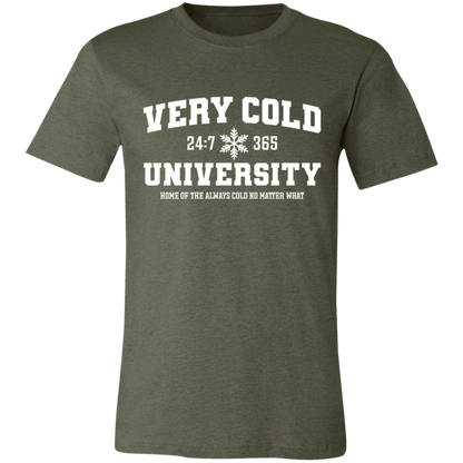 Very Cold University graphic t-shirt in Heather Military Green