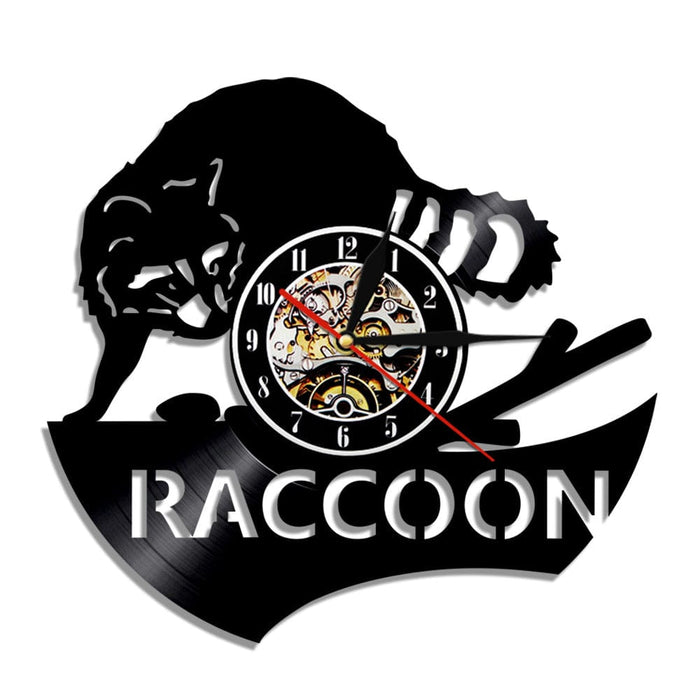 Gadget Gerbil Vinyl Record Raccoon Wall Clock