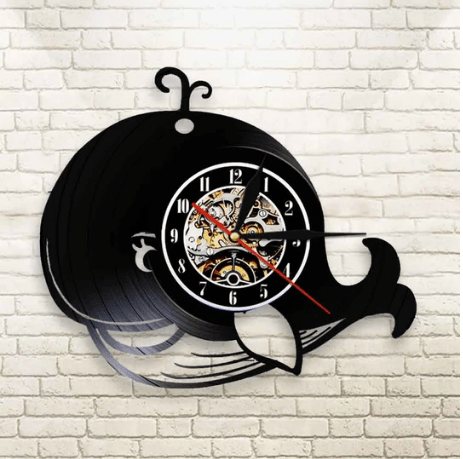 Gadget Gerbil Vinyl Record Whale Wall Clock
