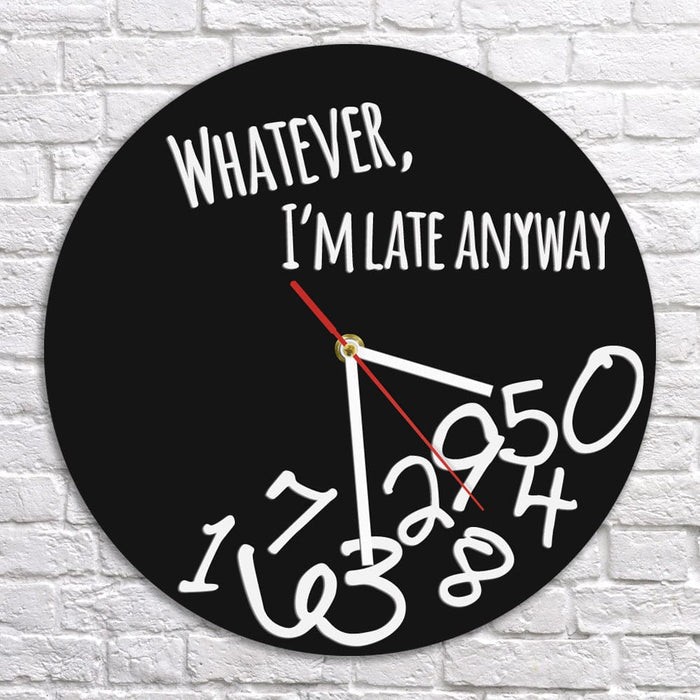 Gadget Gerbil Vinyl Record Whatever I'm Late Anyways Wall Clock