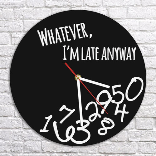 Gadget Gerbil Vinyl Record Whatever I'm Late Anyways Wall Clock