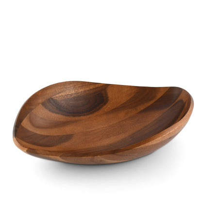 Wave Pattern Large Acacia  Wood Salad Bowl