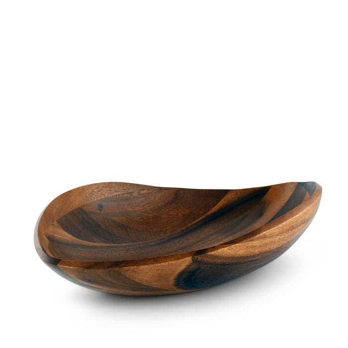 Wave Pattern Large Acacia  Wood Salad Bowl