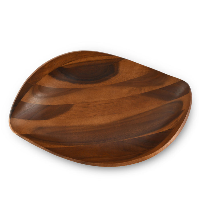 Wave Pattern Large Acacia  Wood Salad Bowl