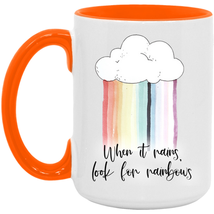 When It Rains Look For Rainbows ceramic coffee mug, product photo 2