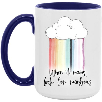 When It Rains Look For Rainbows ceramic coffee mug, product photo 7