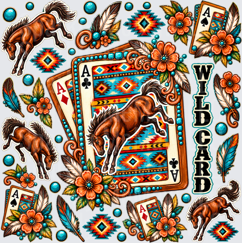 Wild Card Western Ace Sheet 10x10 Cut/Peel/Stick Sheet