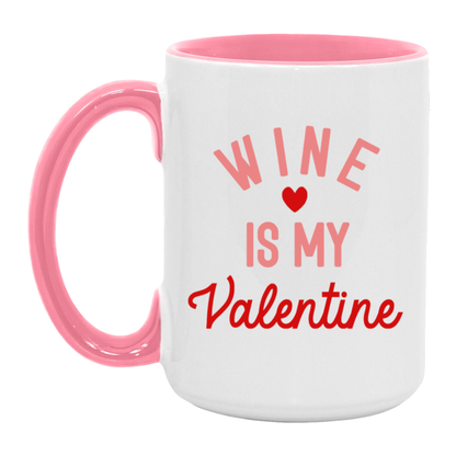 Wine is my Valentine ceramic coffee mug, product photo 5