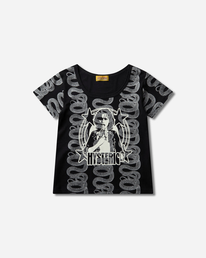 Hysteric Glamour Wmns Banana Girl Baby T-Shirt Black T-Shirts Shortsleeve 01263CT03 99